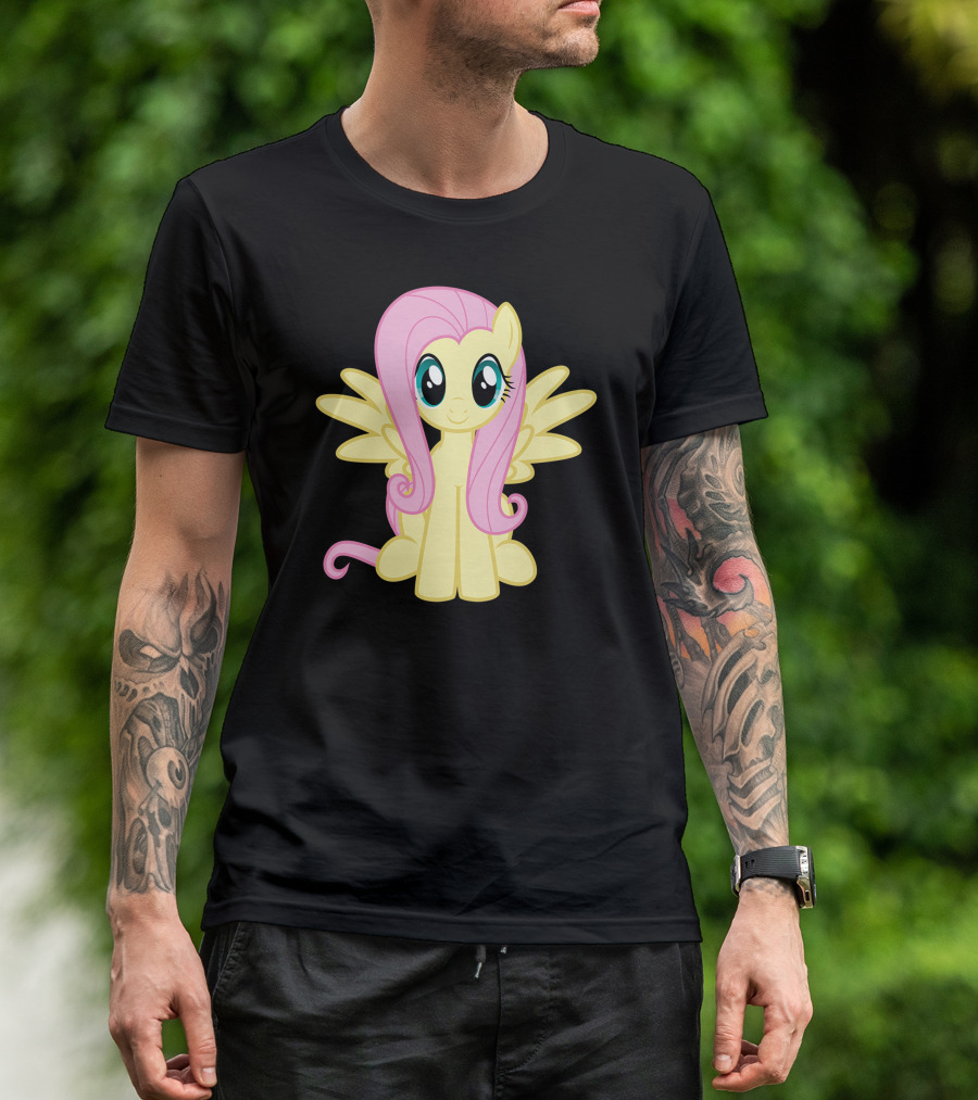 Fluttershy Cute Yellow Pony With Pink Hair And Wings T-Shirt