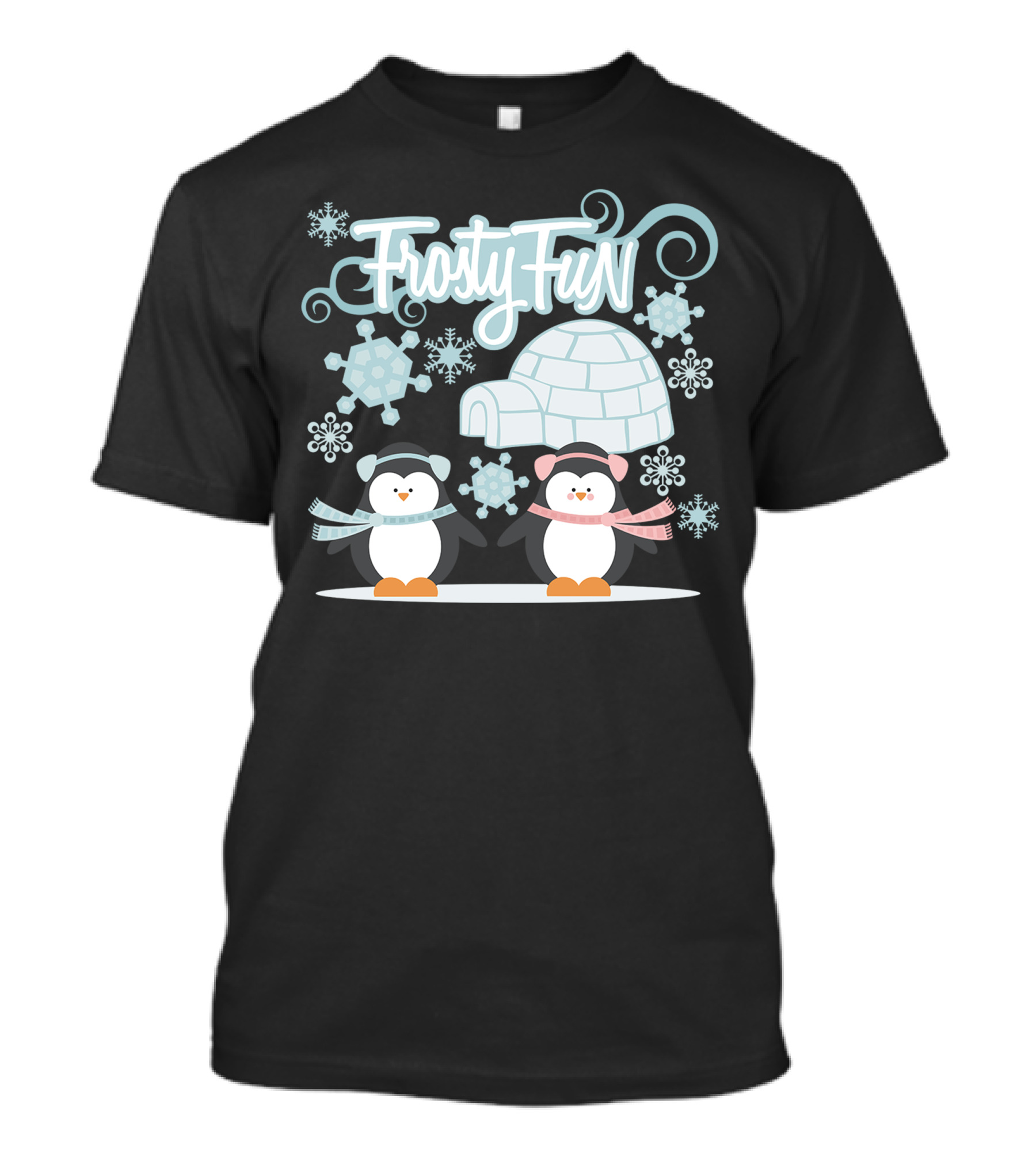 Frosty Fun Penguins Igloo Snowflakes T-Shirt