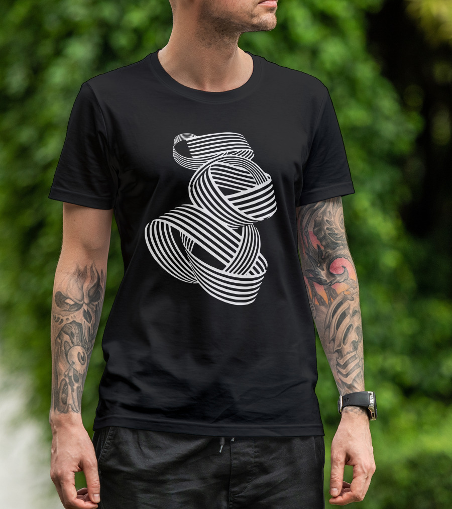 Geometric Shape Optical Illusion Twisting Lines T-Shirt
