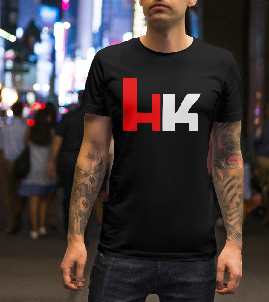 HK Heckler And Koch Firearms Logo Monochrome Contrast T-Shirt