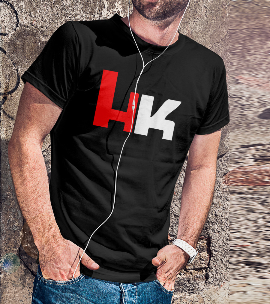 HK Heckler And Koch Firearms Logo Monochrome Contrast T-Shirt
