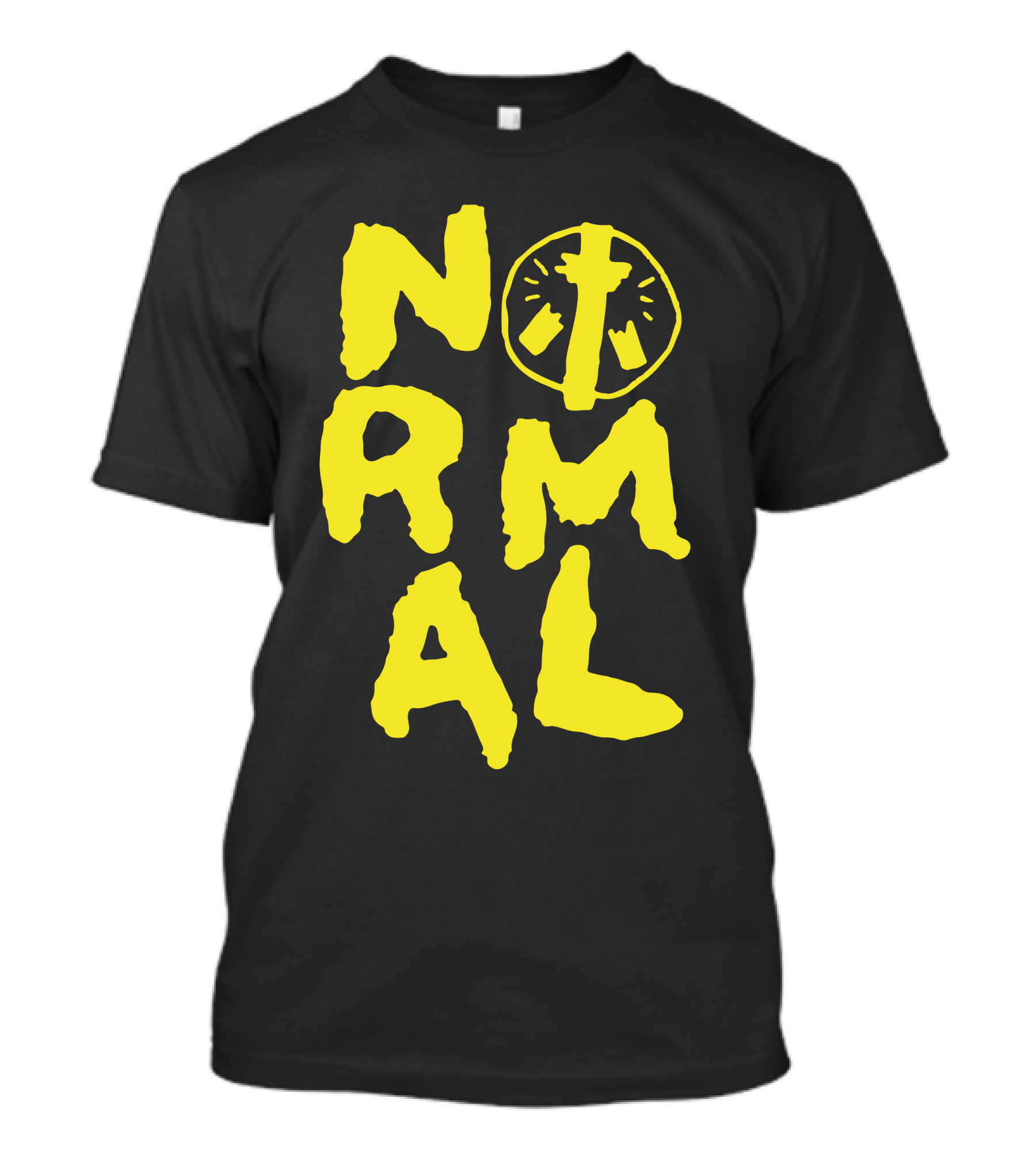 Normal Homeless Cross Circle Symbol Yellow T-Shirt