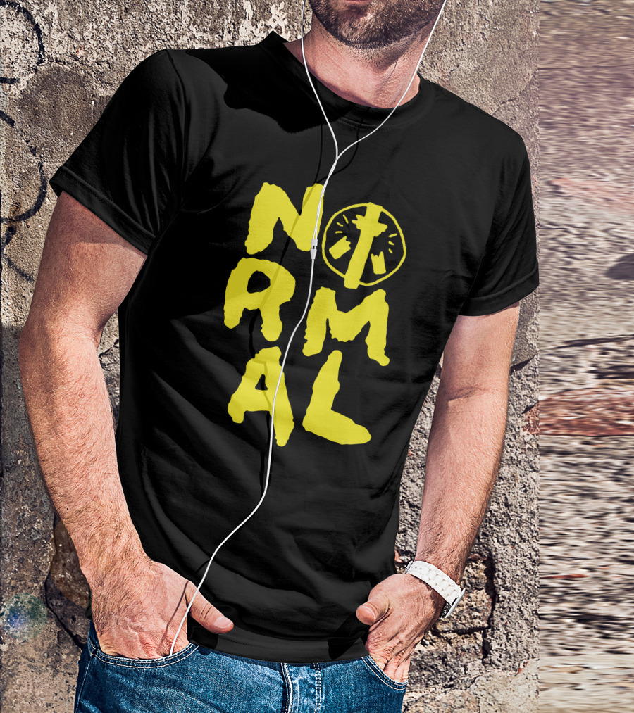 Normal Homeless Cross Circle Symbol Yellow T-Shirt