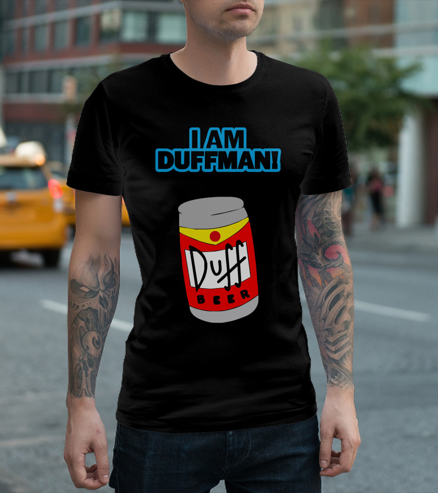 I Am Duff Man Homer Duff Beer Can T-Shirt