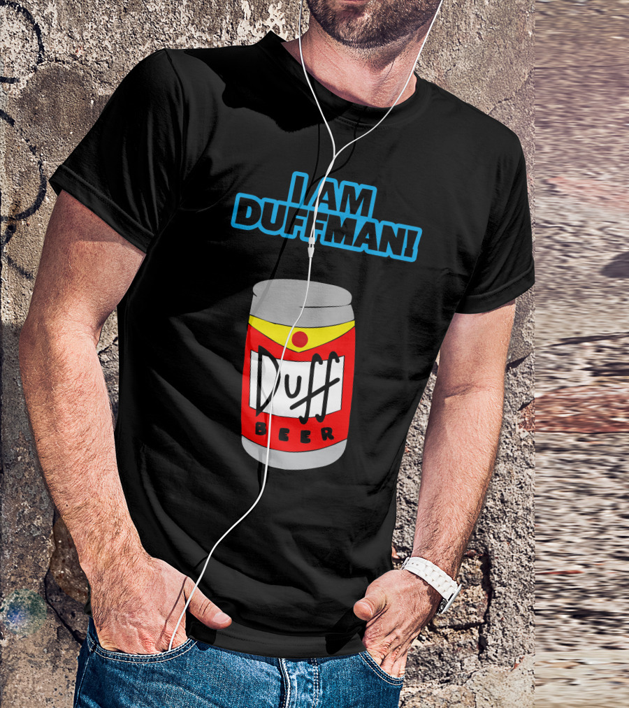 I Am Duff Man Homer Duff Beer Can T-Shirt