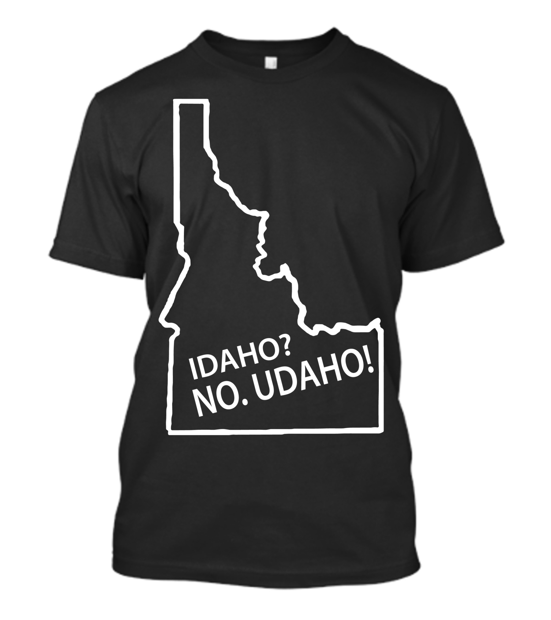 Idaho No Udaho State Shape Map Text T-Shirt