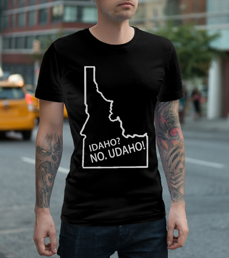 Idaho No Udaho State Shape Map Text T-Shirt