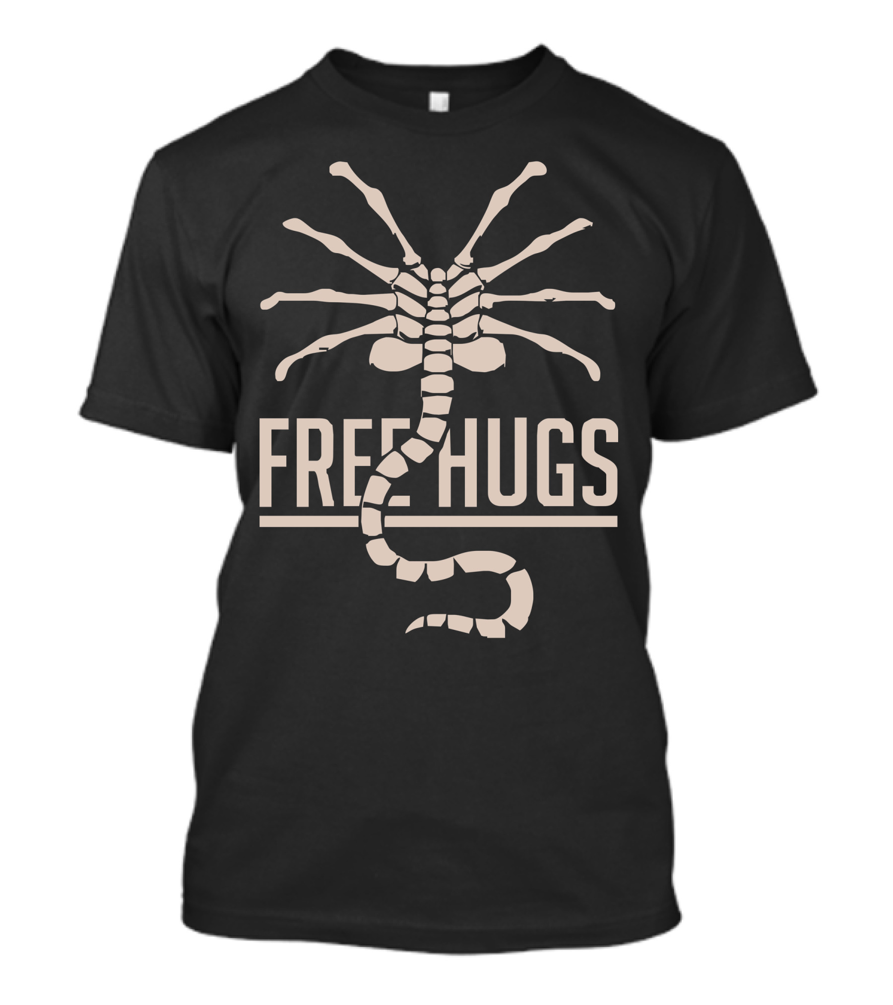 Free Hugs Alien Sci Fi Film Funny Unofficial Facehugger Inspired T-Shirt