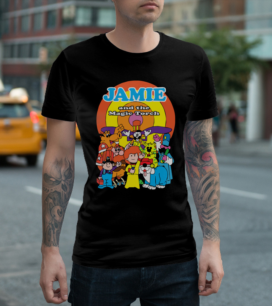 JAMIE And The Magic Torch Characters Ensemble Retro T-Shirt