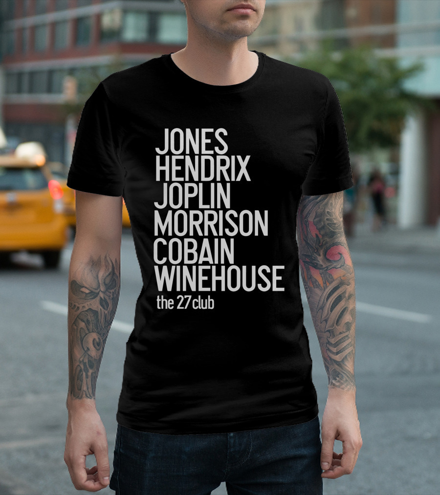 Jones Hendrix Joplin Morrison Cobain Winehouse The 27 Club T-Shirt