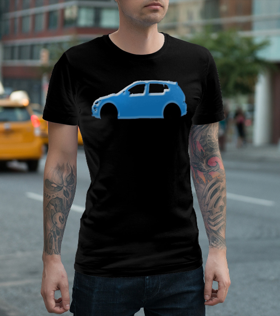 Blue Hatchback Car T-Shirt