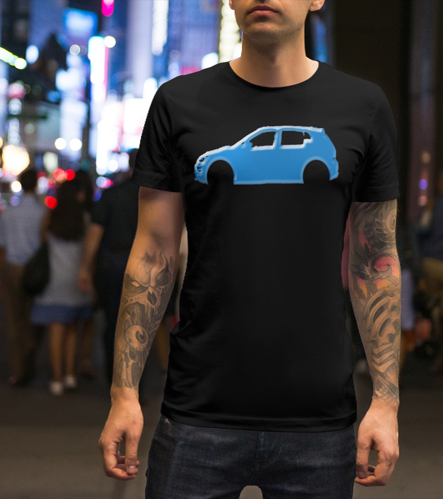 Blue Hatchback Car T-Shirt