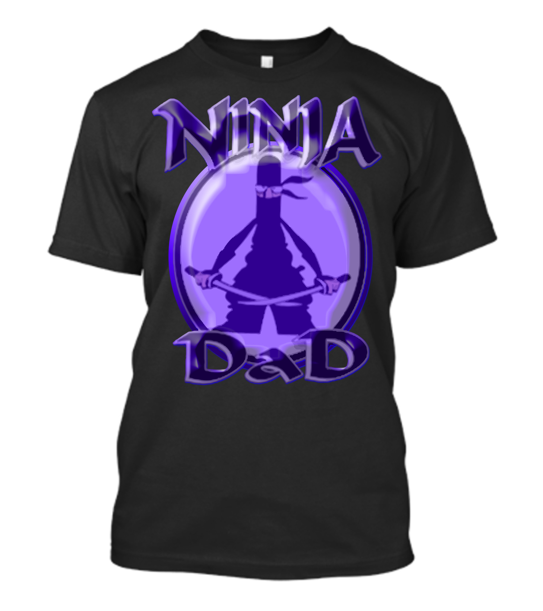 Ninja Dad Dual Sword Circle Shadow T-Shirt
