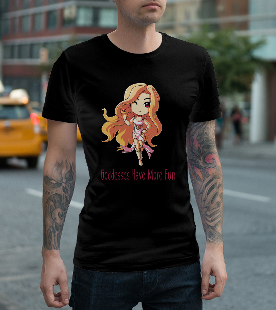 Goddesses Have More Fun Chibi Anime Style Character T-Shirt