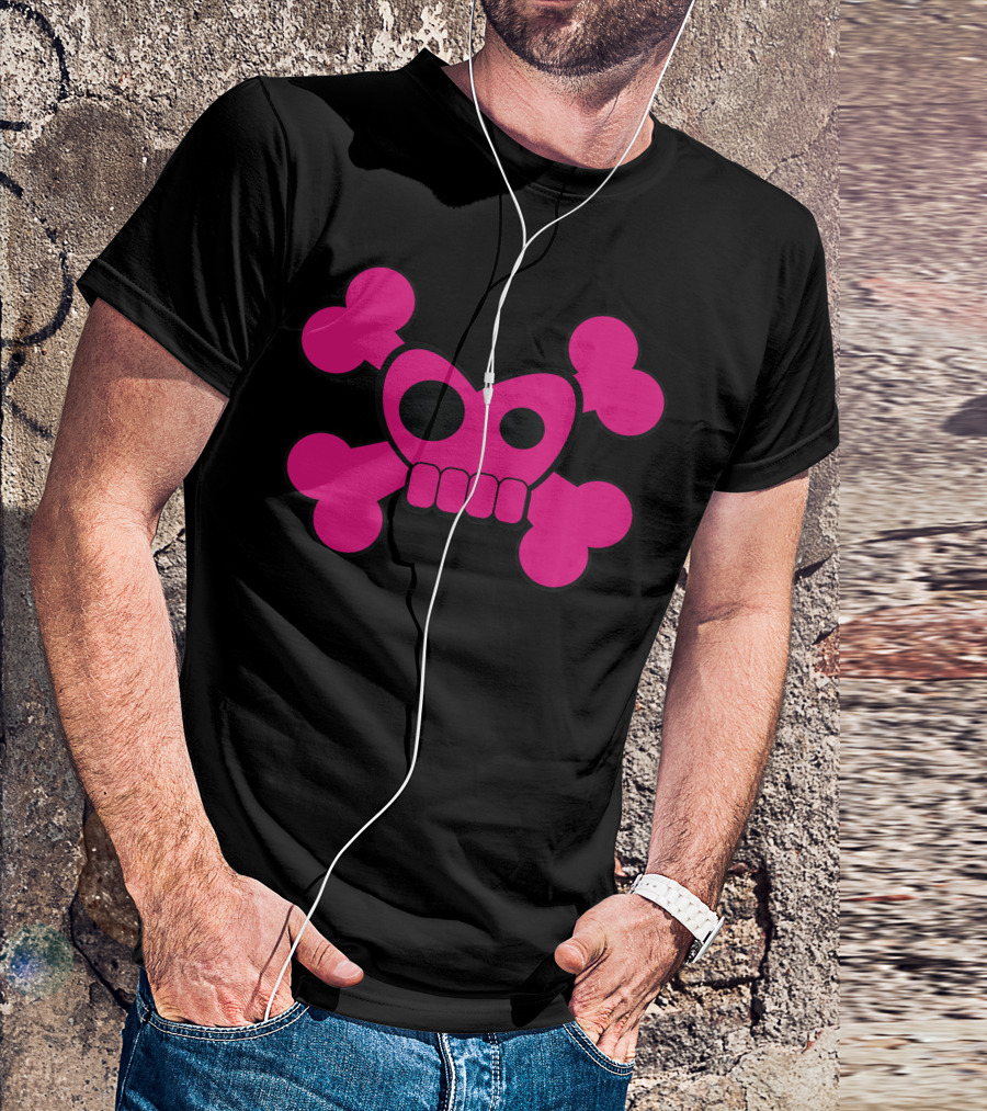 I Heart Skully Roger Cute Pink Skull And Crossbones T-Shirt