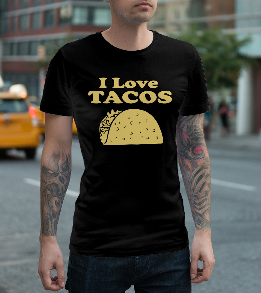 I Love Tacos Yellow Taco T-Shirt