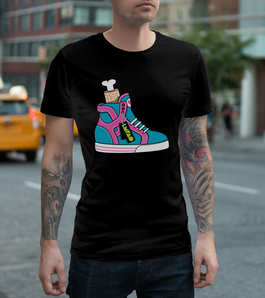 Icondtycvs LVLFO Sneaker Mockup With Carton Bone Tag T-Shirt