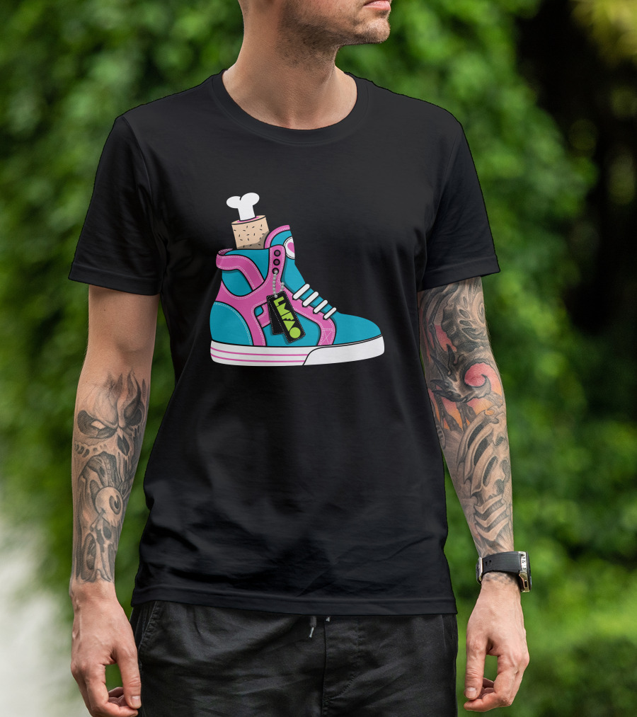 Icondtycvs LVLFO Sneaker Mockup With Carton Bone Tag T-Shirt