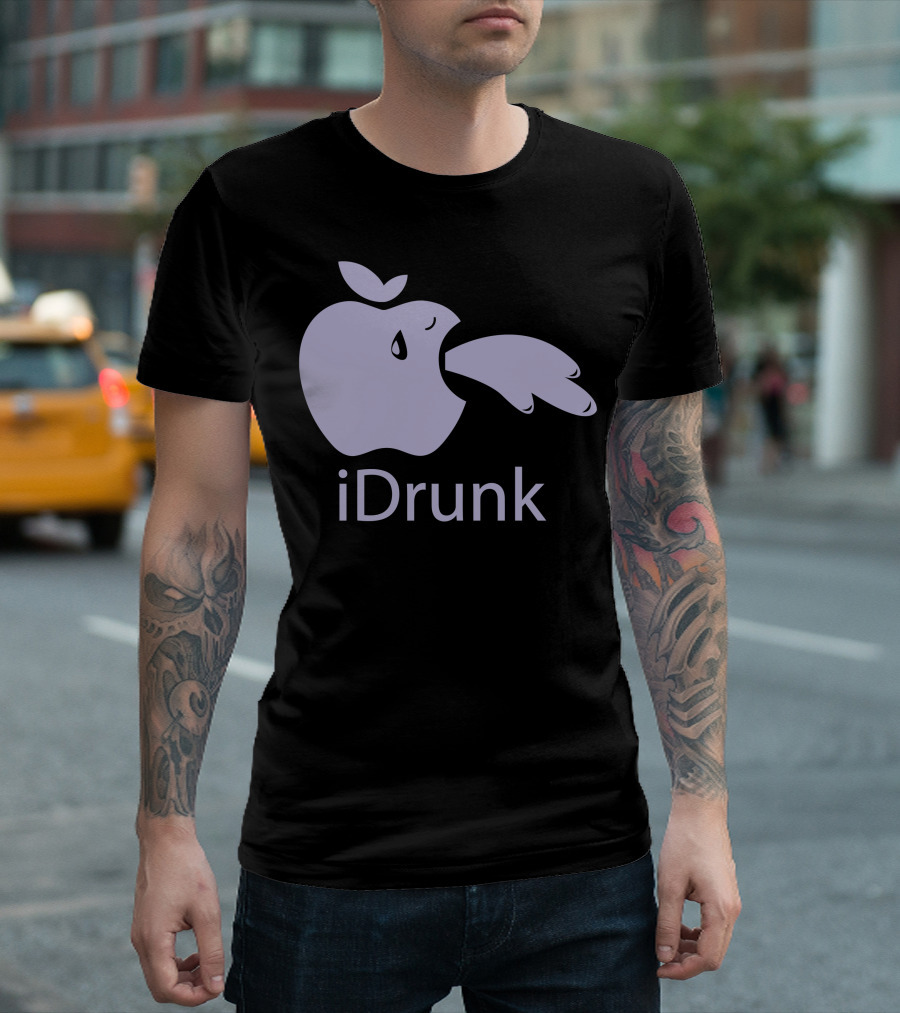 Idrunk Apple Parody With Purple Vomiting T-Shirt