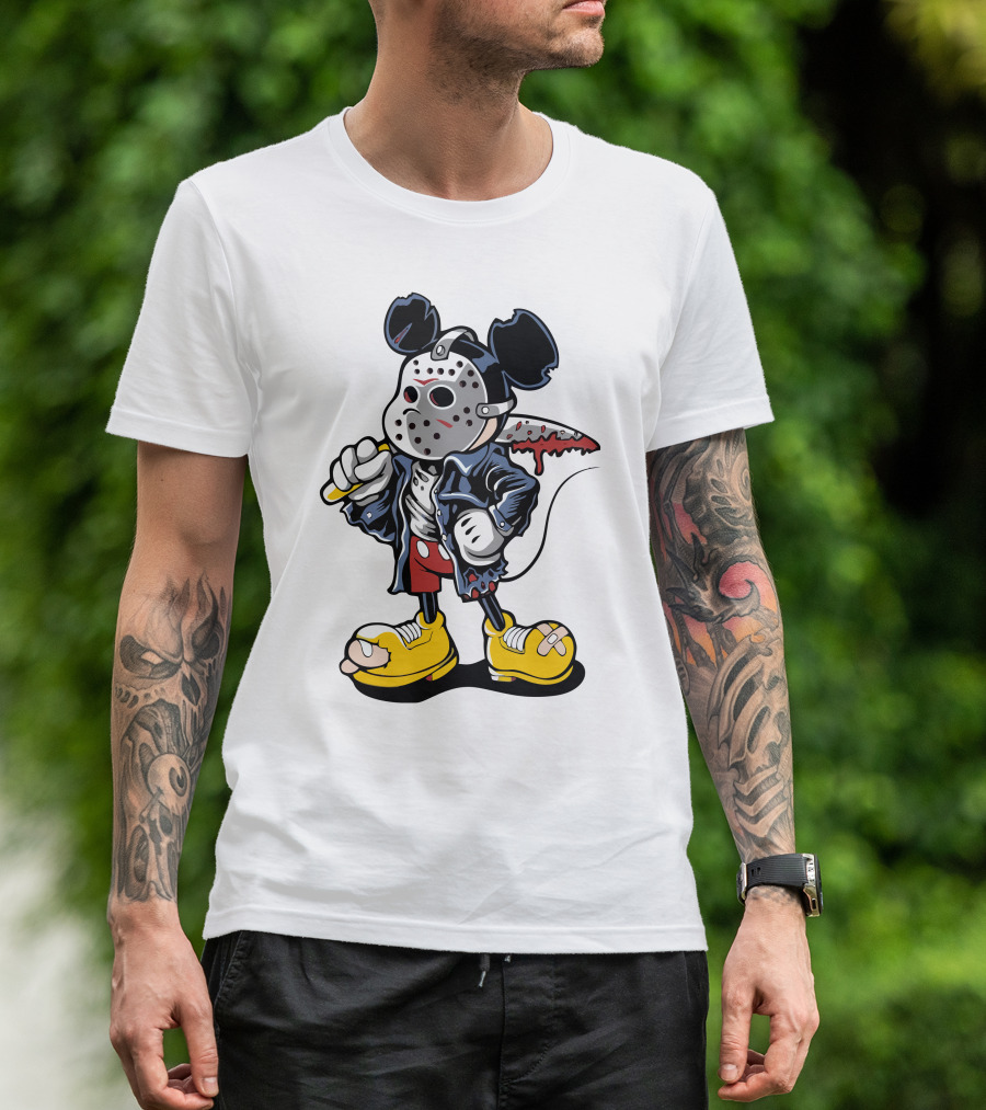 Jason Mouse Horror Character Crossover Mashup T-Shirt
