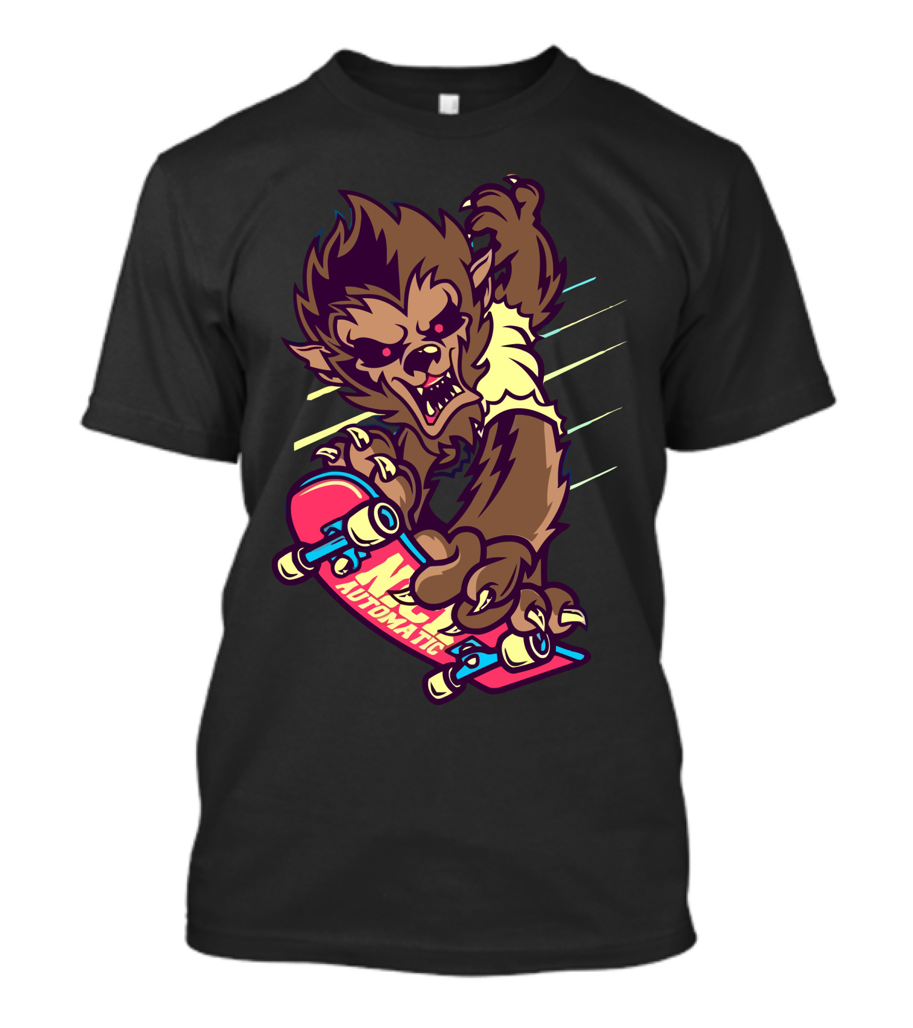 Nick Automatic Werewolf Skateboard Creature T-Shirt