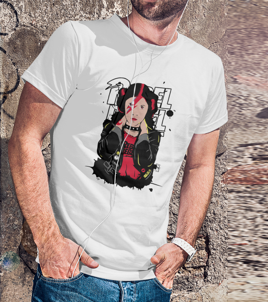 Rebel Princess With Lightning Bolt Makeup And Punk Jacket T-Shirt
