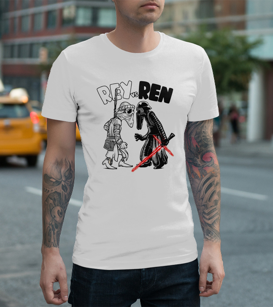 REY VS REN Lightsaber Duel Epic Showdown T-Shirt