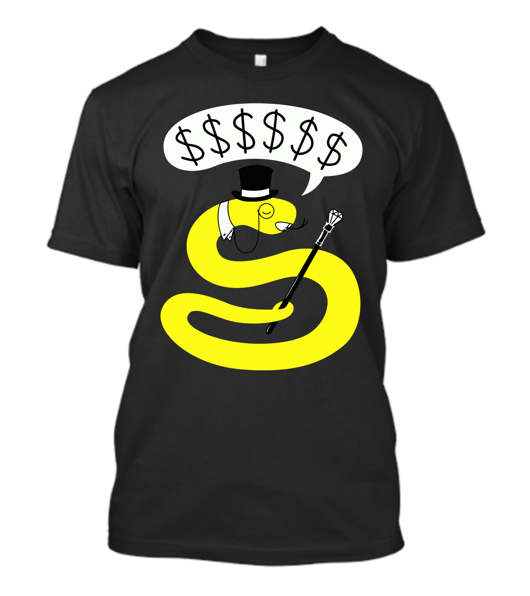 Rich Snake Wealthy Icon With Top Hat Cane And Dollar Signs T-Shirt