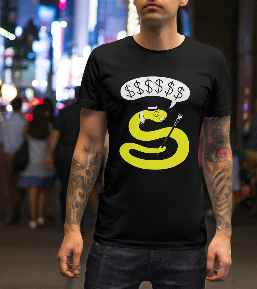 Rich Snake Wealthy Icon With Top Hat Cane And Dollar Signs T-Shirt