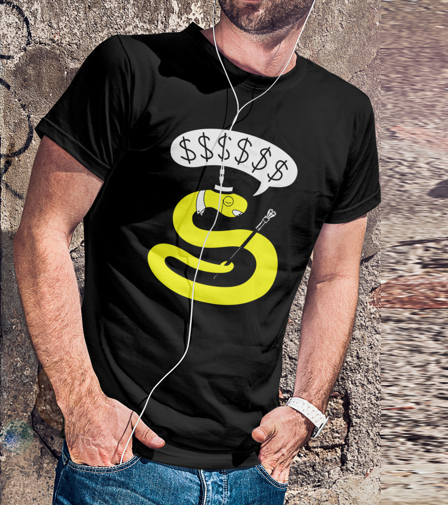 Rich Snake Wealthy Icon With Top Hat Cane And Dollar Signs T-Shirt