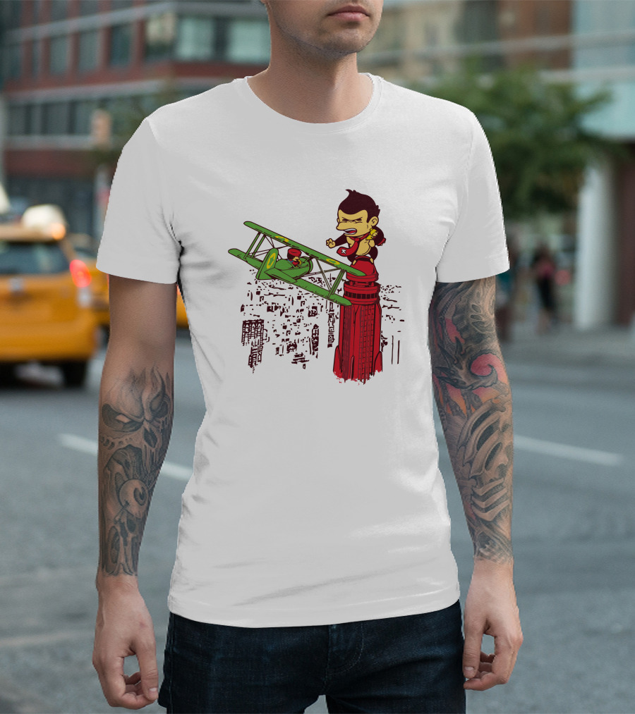 King Kong-Style Monkey Saves The Princess On Airplane T-Shirt