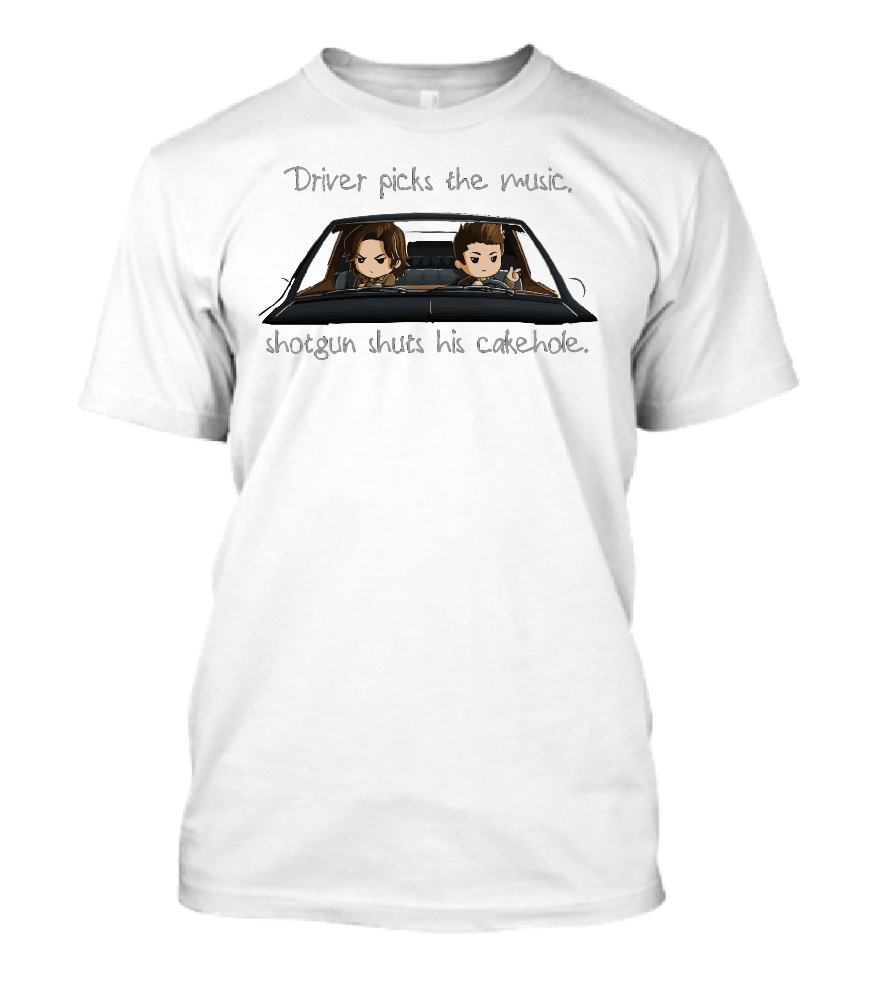 Driver Picks The Music Shotgun Shuts His Cakehole Car Anime Duo T-Shirt