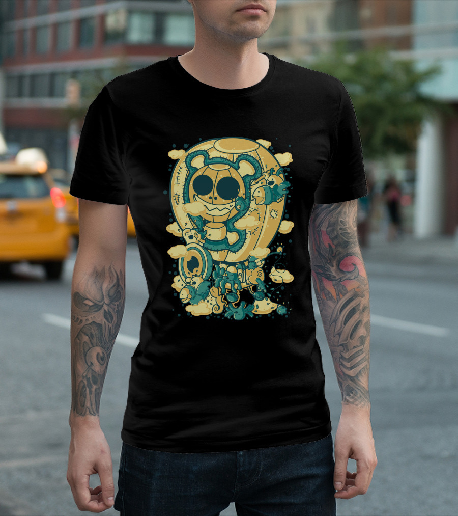 Skyjack Bear Balloon Adventure In Dreamy Clouds T-Shirt