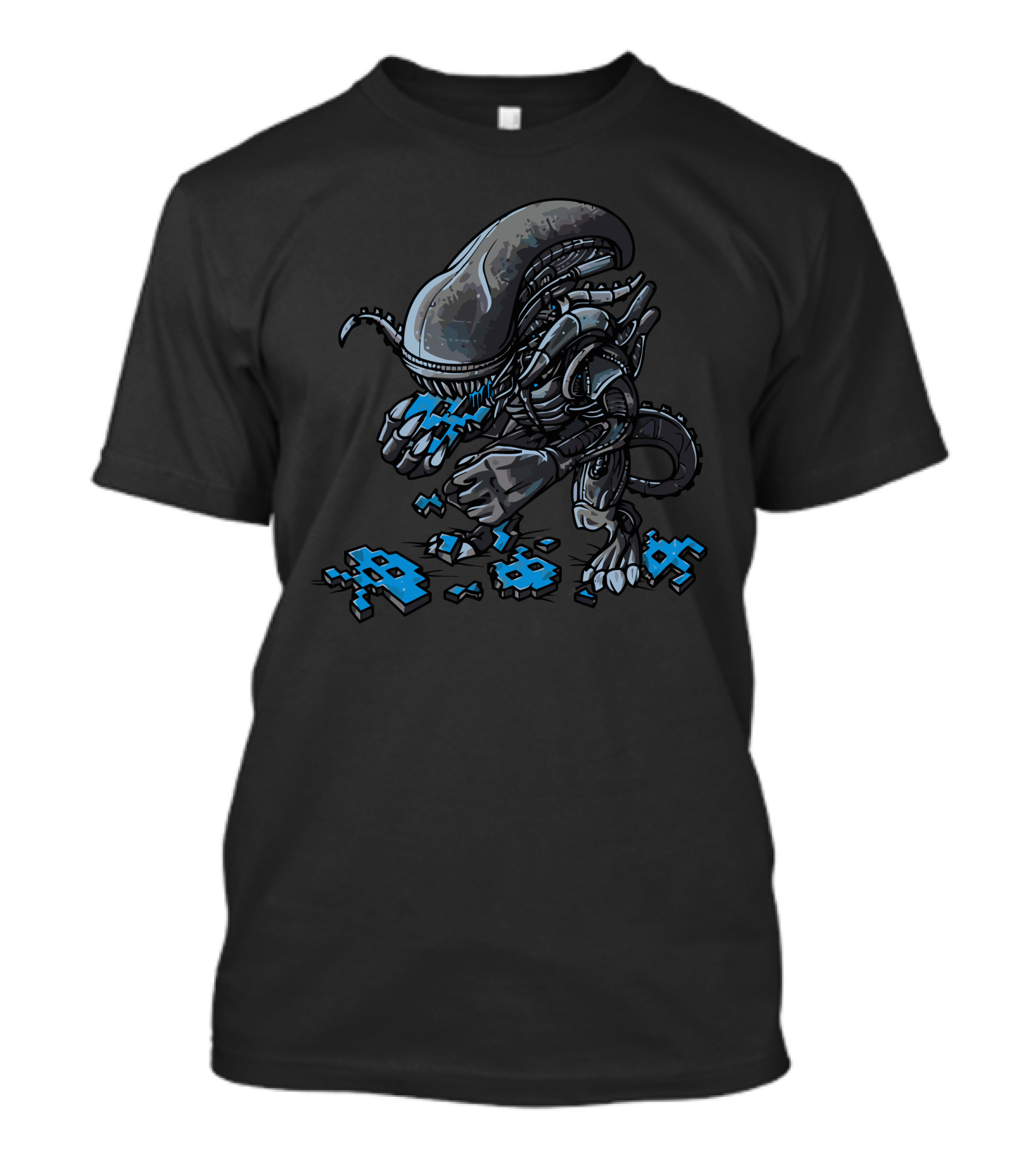 Alien Eats Alien Pixelated Game Elements T-Shirt