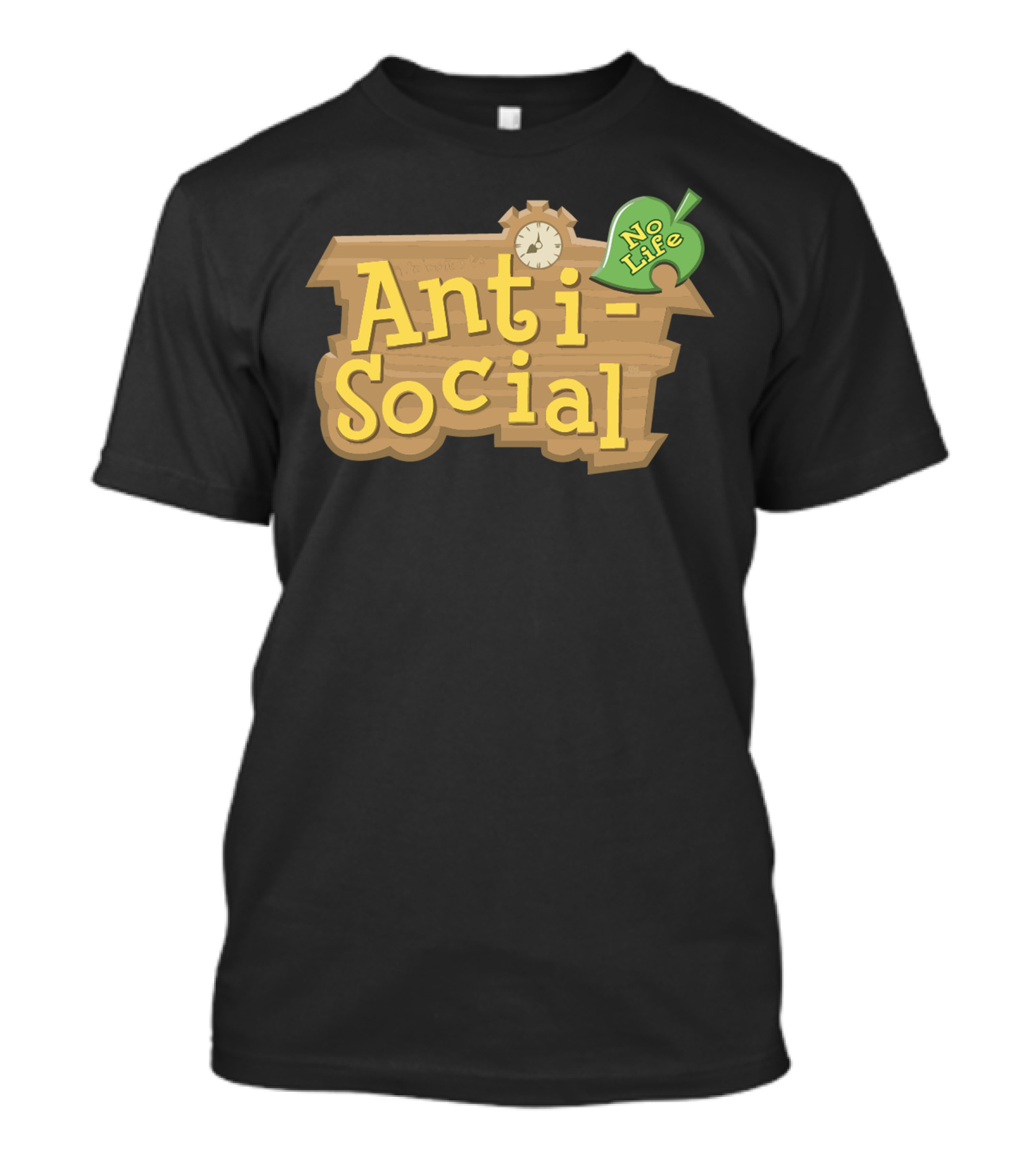 Animal Crossing Anti Social No Life Clock And Leaf T-Shirt