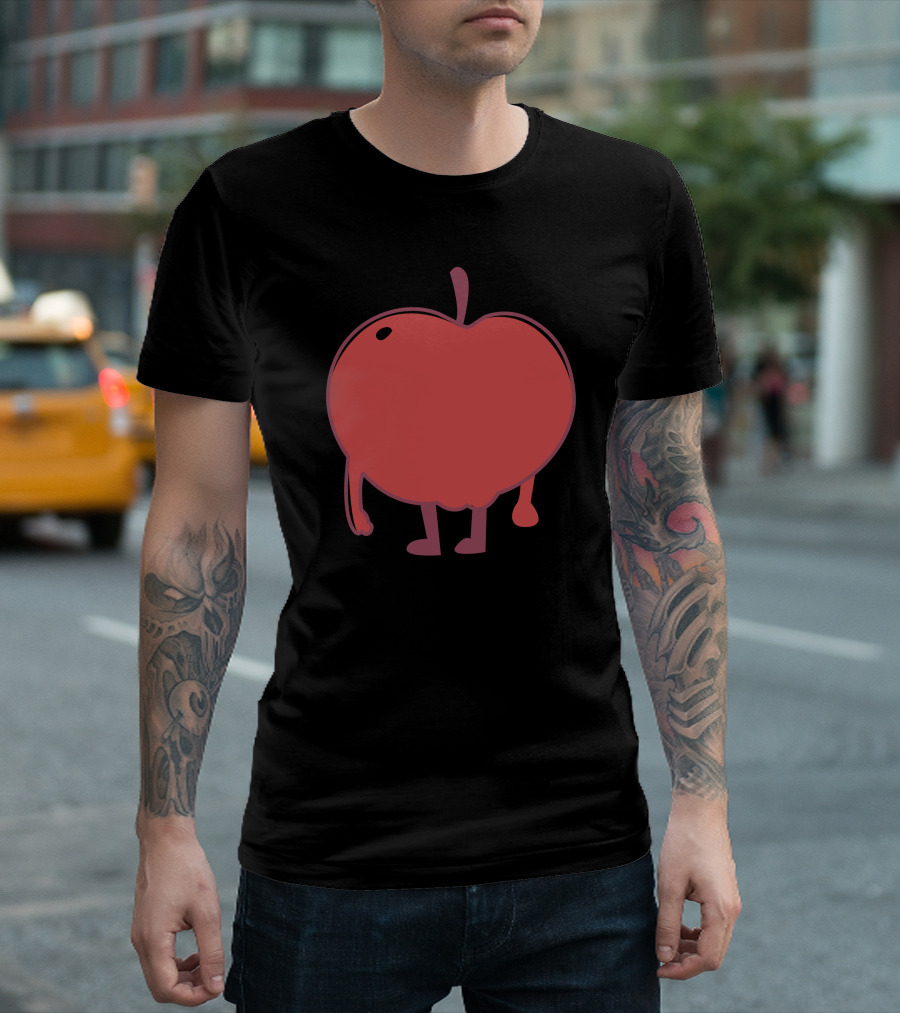 Apel Cartoon Character Apple With Legs And Arms T-Shirt
