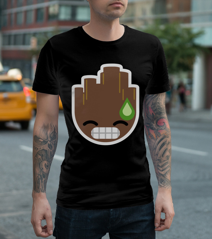 Archived Emoticon Groot Expression Sticker T-Shirt