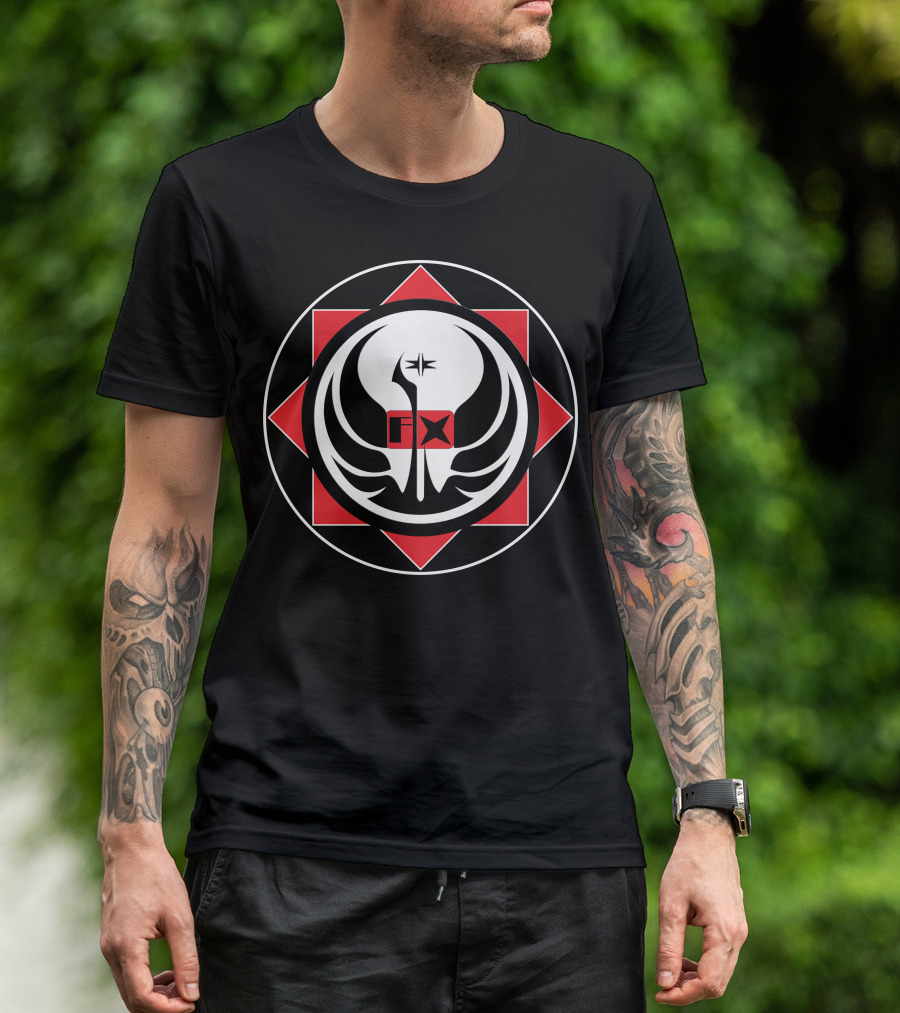 Atrs Color Star Wars Mandalorian Jedi Symbol FX Starbird Emblem T-Shirt