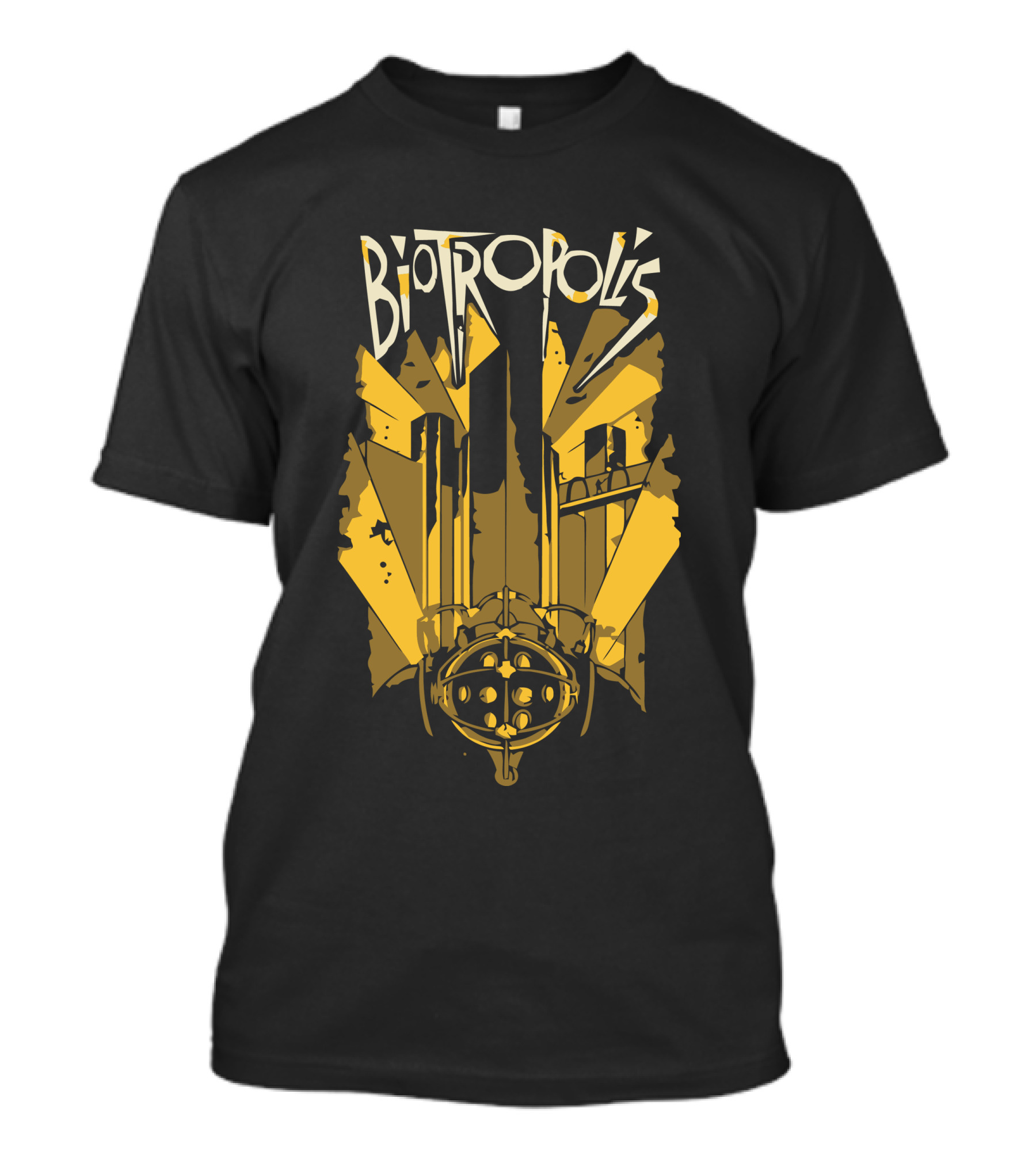 Biotropolis Underwater Cityscape Retro Diving Helmet T-Shirt