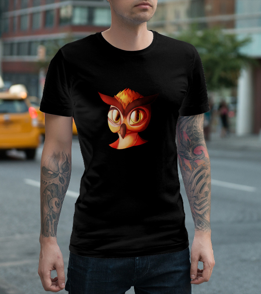 Brid Funny Owl Character With Big Eyes And Bold Colors T-Shirt
