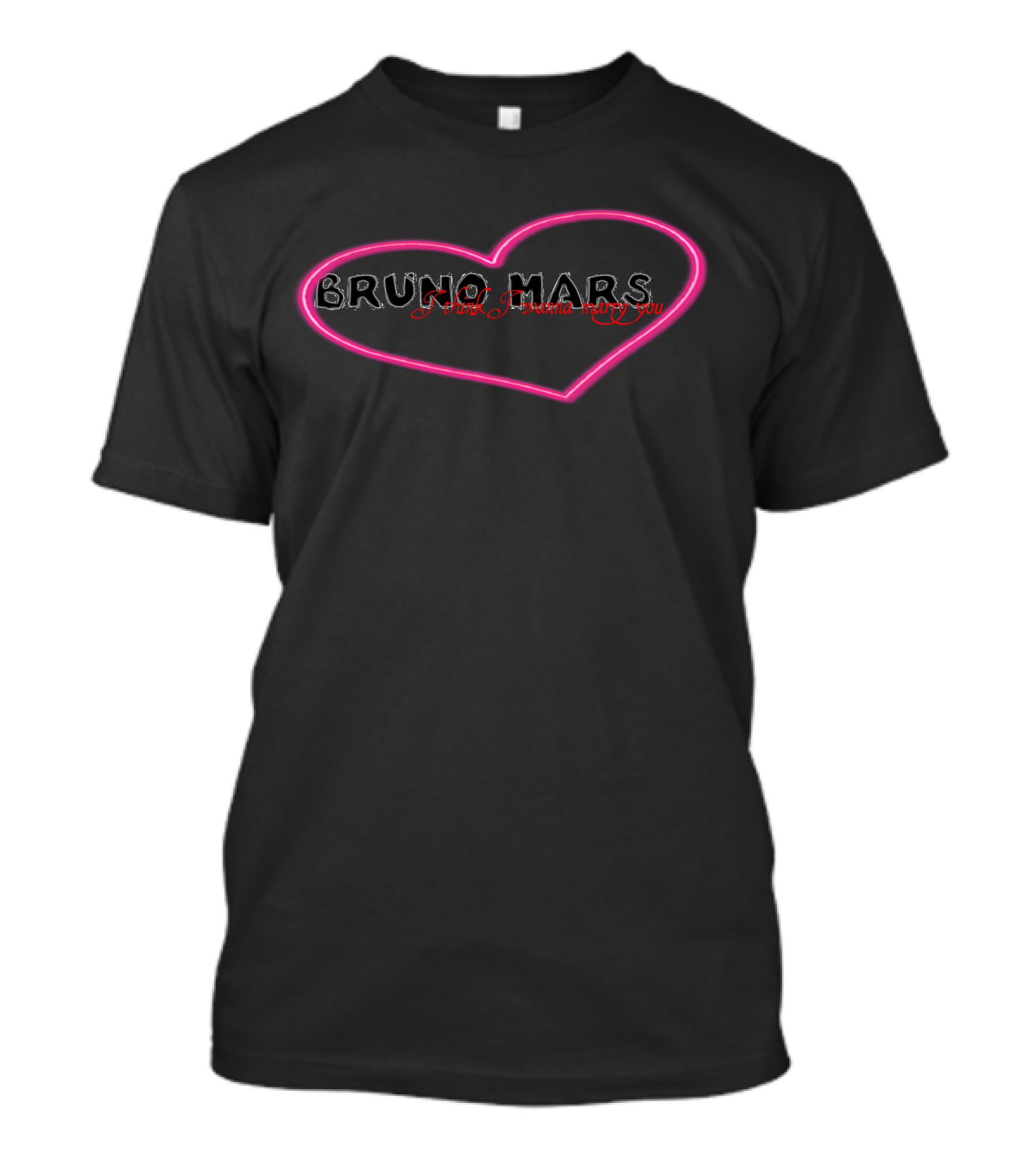 Bruno Mars Pink Heart I Think I Wanna Marry You T-Shirt