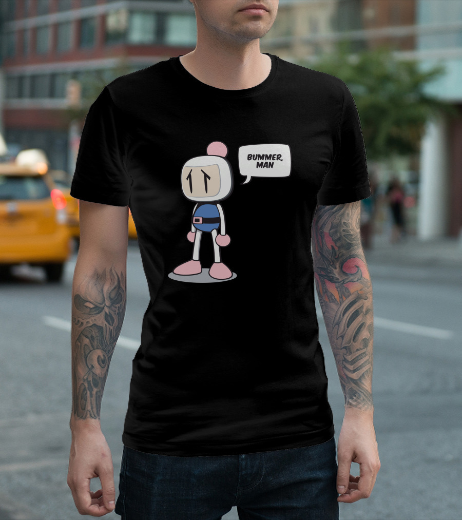Bummer Man Sad Cartoon Character T-Shirt