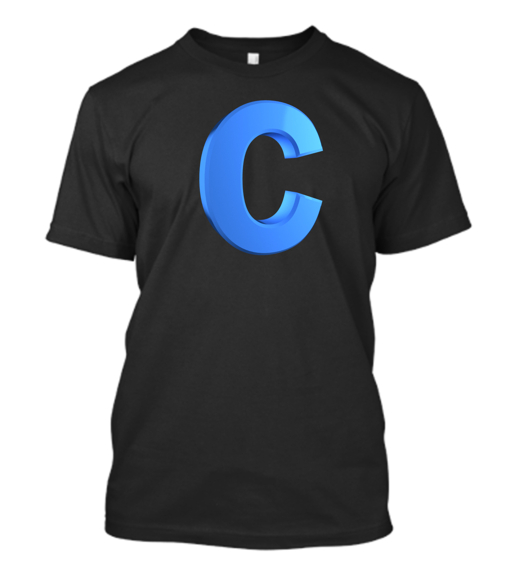 C 3D Blue Letter T-Shirt