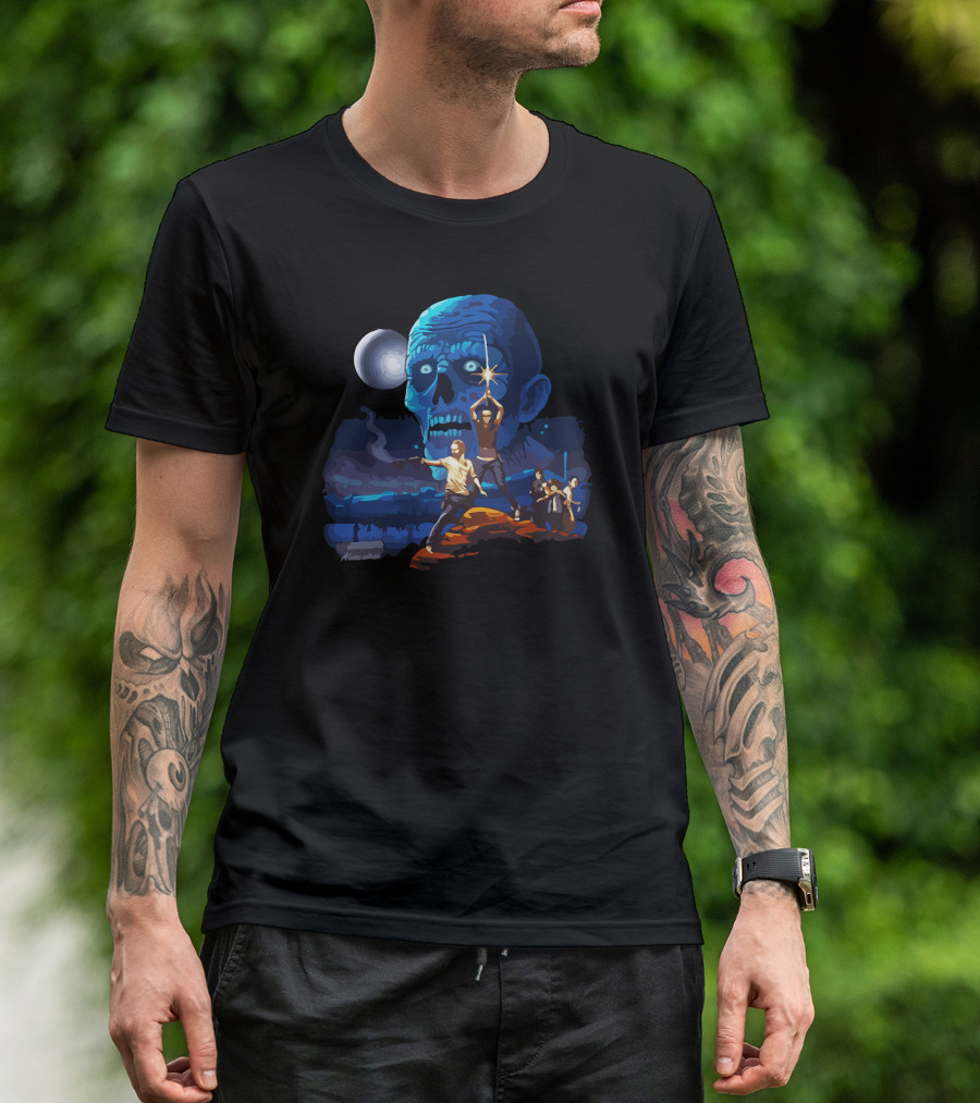 Dead Wars Zombie Space Adventure Battle Scene T-Shirt
