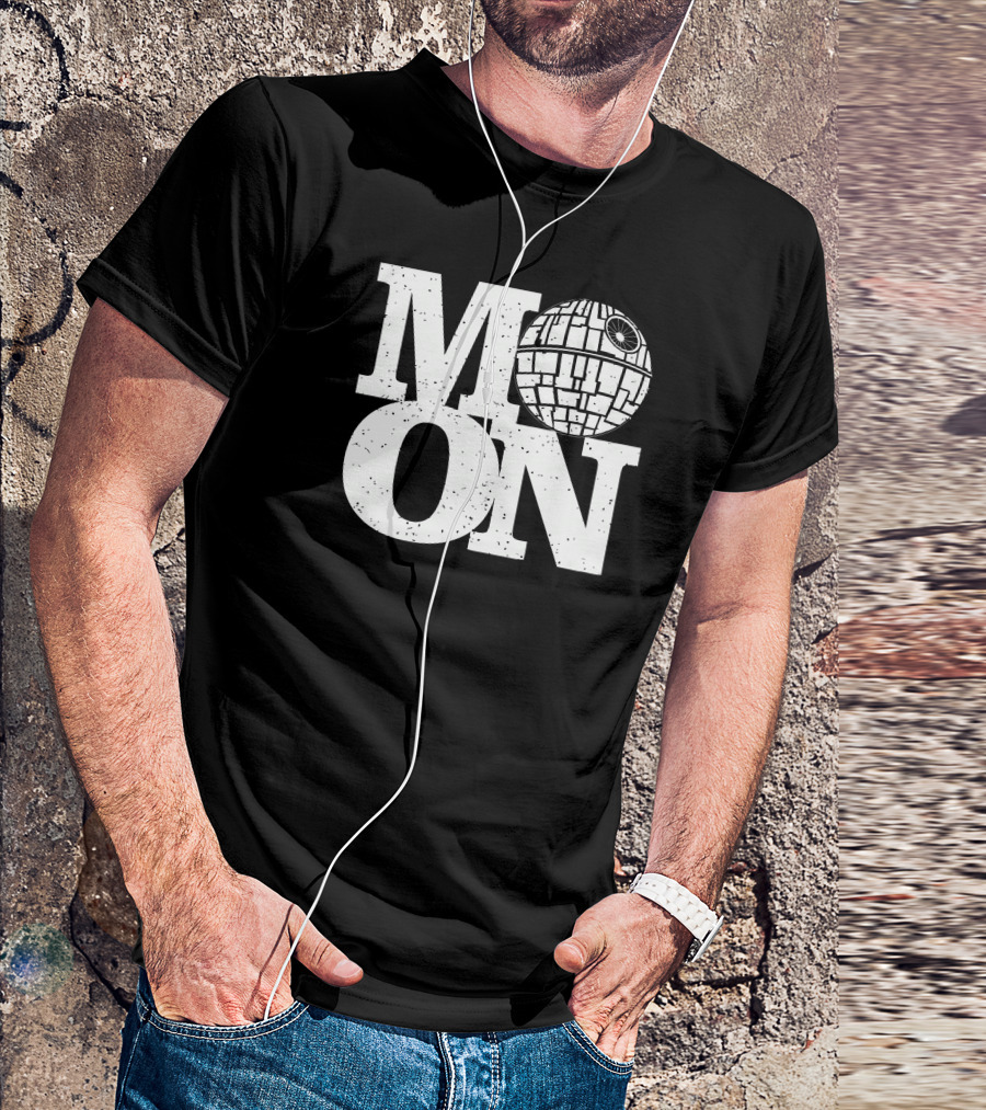 Moon Death Star Optical Illusion T-Shirt