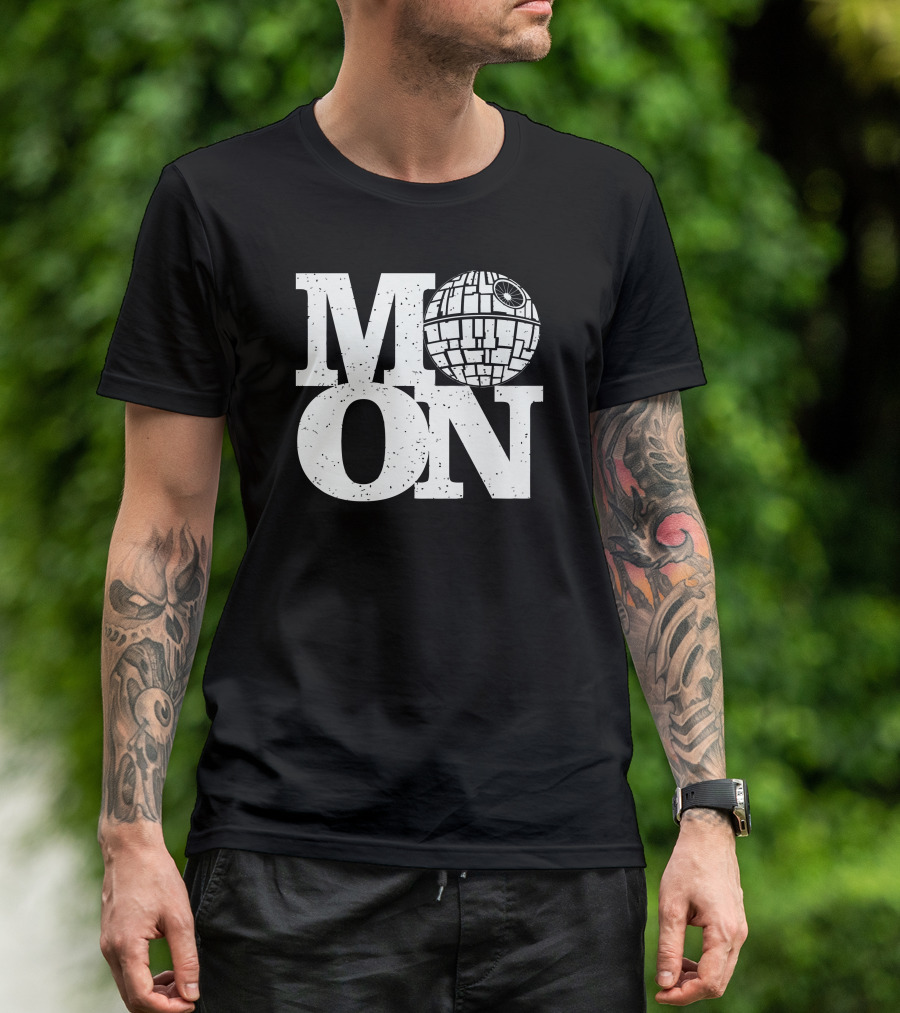 Moon Death Star Optical Illusion T-Shirt