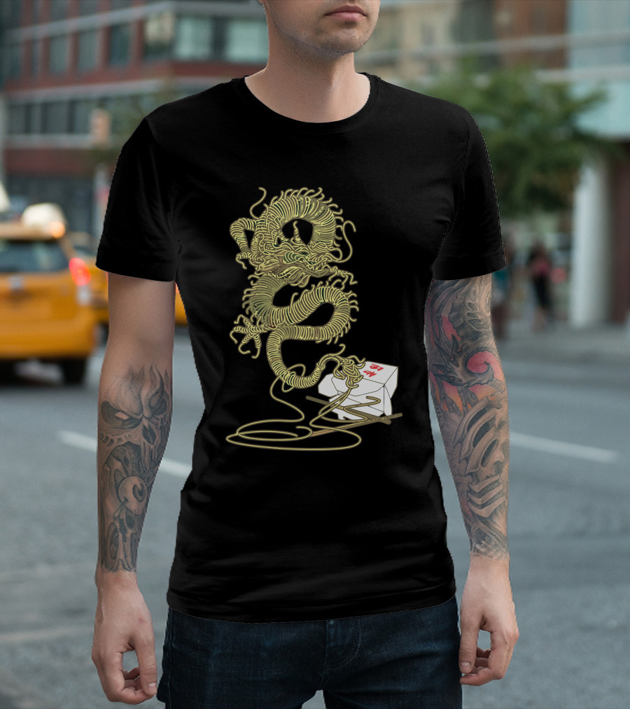 Dragon Flavor Noodles Rising From Takeout Box T-Shirt