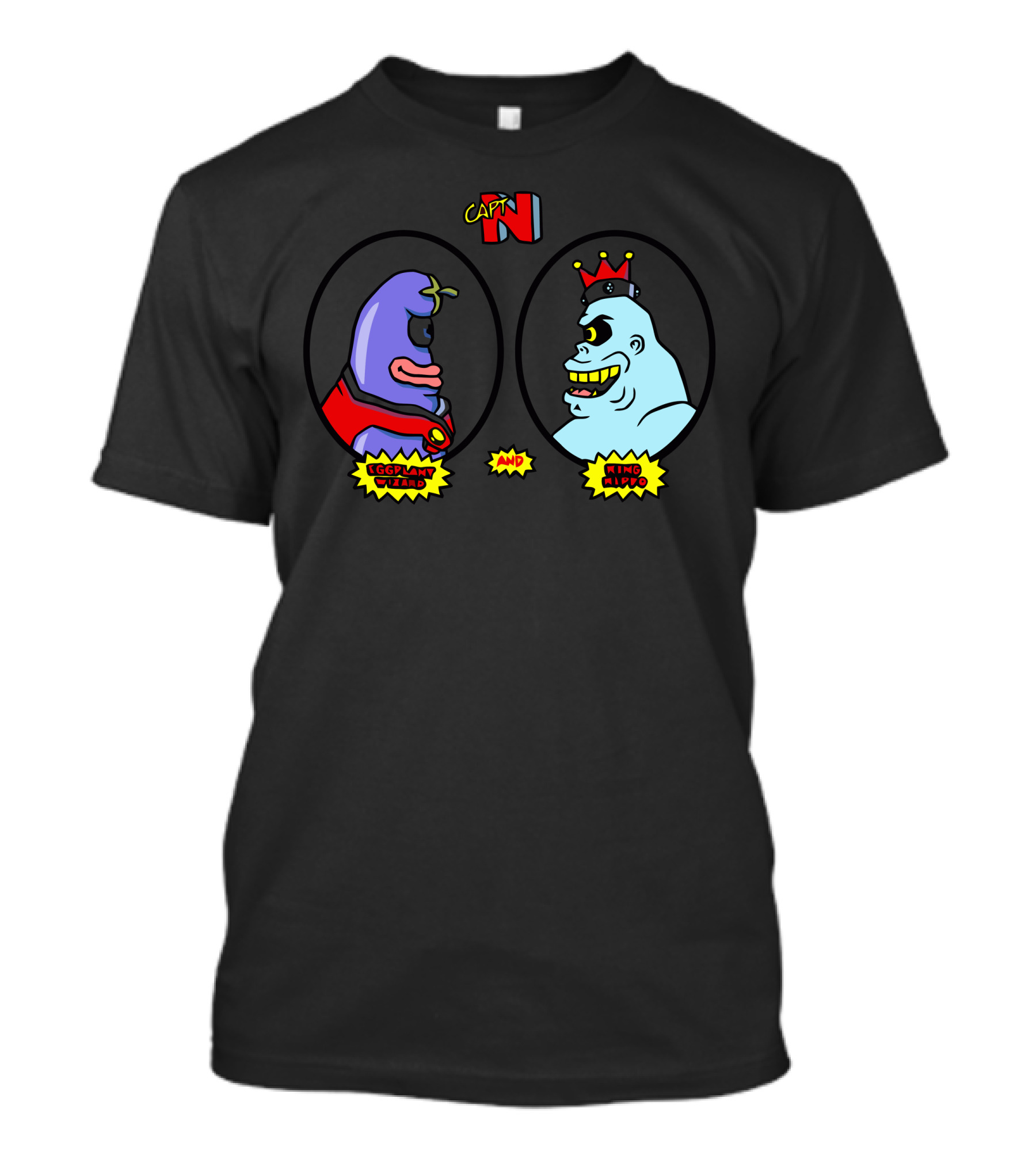 CAP'N N Eggplant Wizard And King Hippo T-Shirt