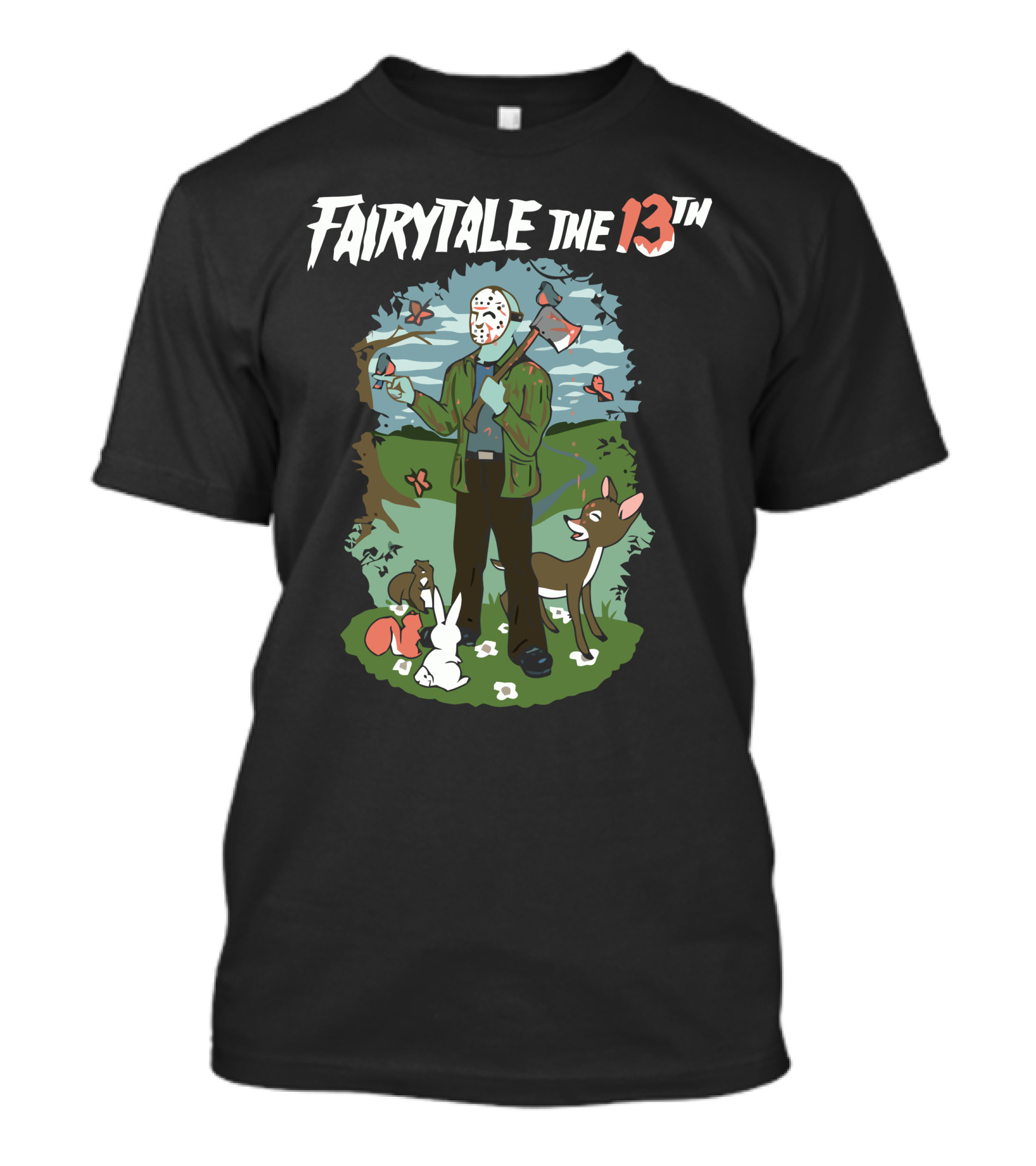 Fairytale The 13Th Jason Voorhees Woodland Animals Scene T-Shirt
