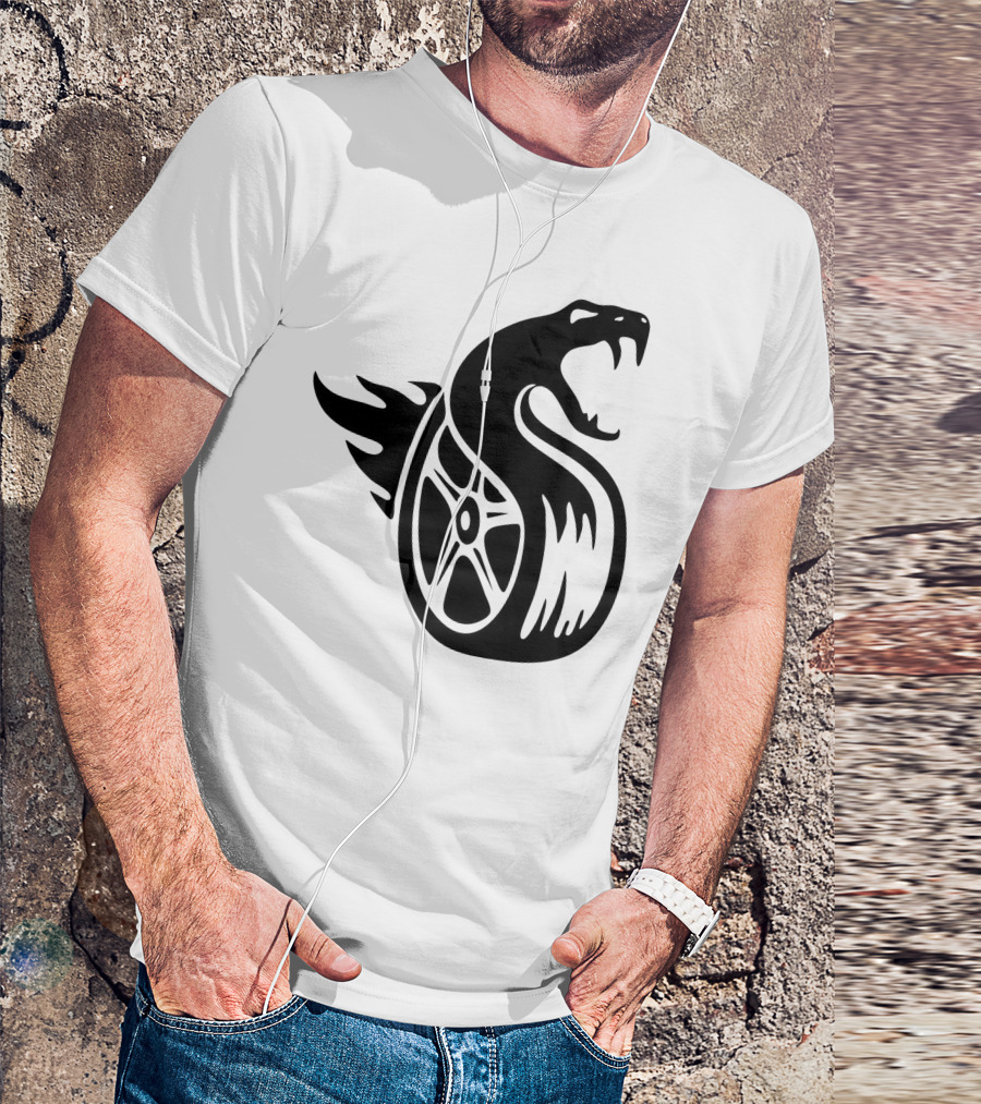 Fangs Dragon Snake Tire Wheel T-Shirt